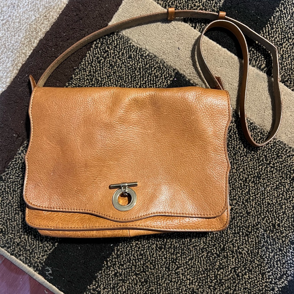 Zara Brown Leather Crossbody Bag
